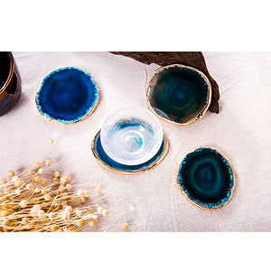 Blue agate slice decorative tray Coasters