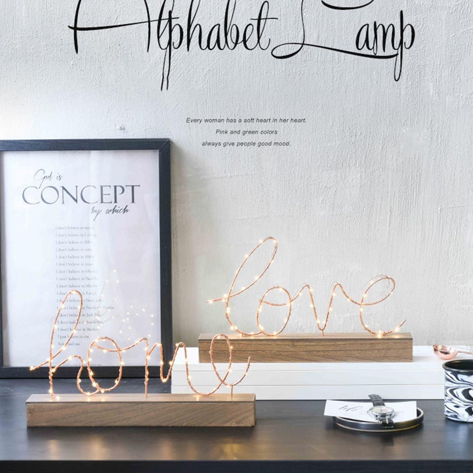 LED Lamp Light Cursive Love and Home