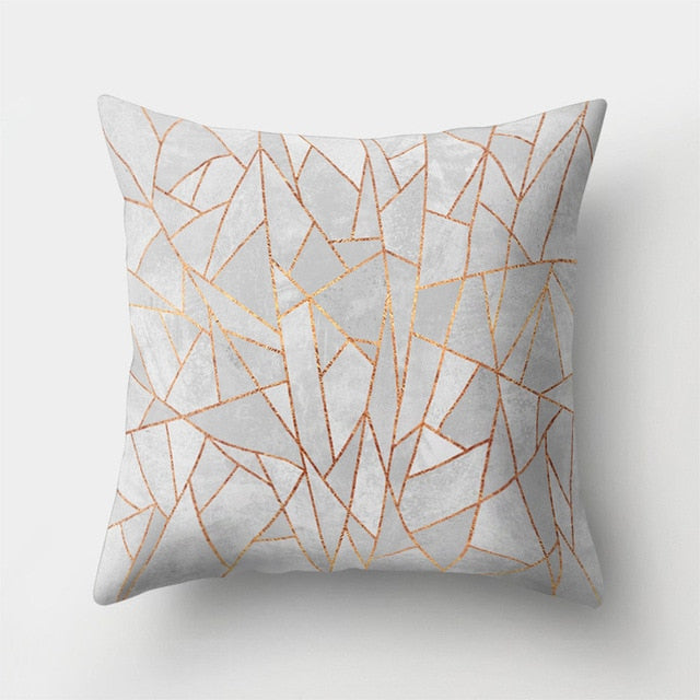 Neutral Colored, Marble Geometric Decorative Pillow Cover, Throw Pillow Cover