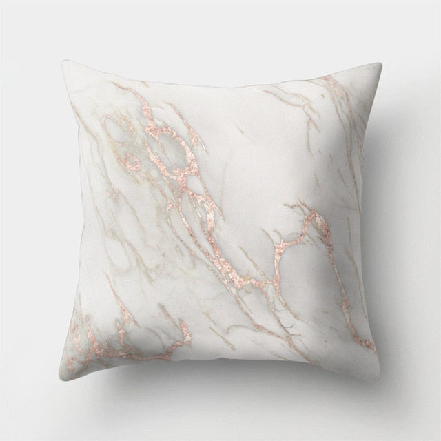 Neutral Colored, Marble Geometric Decorative Pillow Cover, Throw Pillow Cover