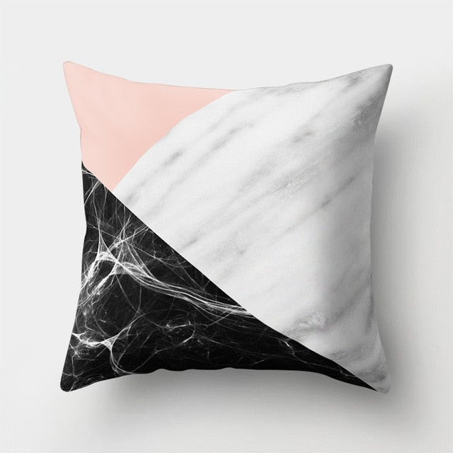 Neutral Colored, Marble Geometric Decorative Pillow Cover, Throw Pillow Cover