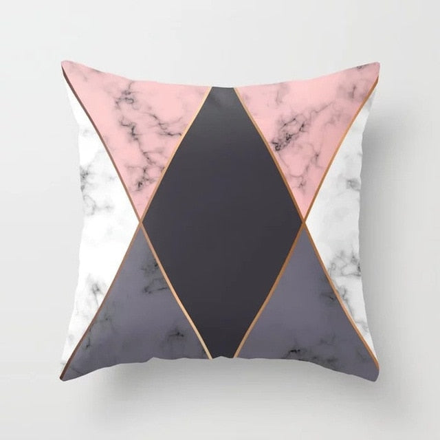 Neutral Colored, Marble Geometric Decorative Pillow Cover, Throw Pillow Cover