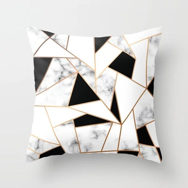 Neutral Colored, Marble Geometric Decorative Pillow Cover, Throw Pillow Cover