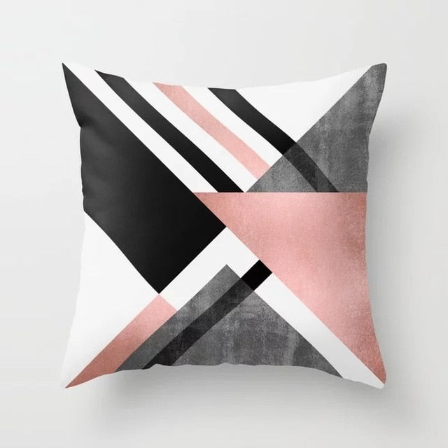 Neutral Colored, Marble Geometric Decorative Pillow Cover, Throw Pillow Cover