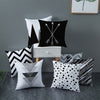 Modern, clean, fun, black and white geometric Throw Pillow Covers