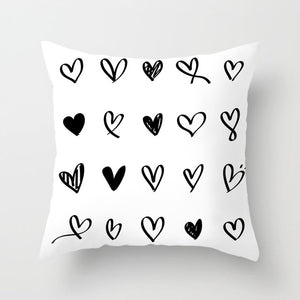 Modern, clean, fun, black and white geometric Throw Pillow Covers