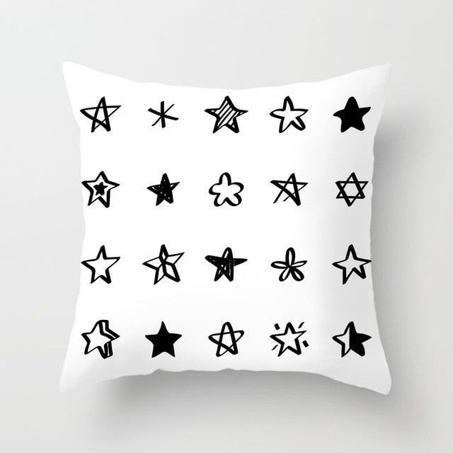 Modern, clean, fun, black and white geometric Throw Pillow Covers