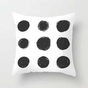 Modern, clean, fun, black and white geometric Throw Pillow Covers