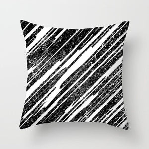 Modern, clean, fun, black and white geometric Throw Pillow Covers