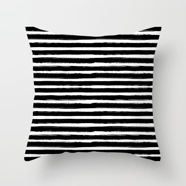 Modern, clean, fun, black and white geometric Throw Pillow Covers