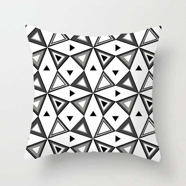 Modern, clean, fun, black and white geometric Throw Pillow Covers