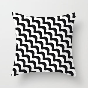 Modern, clean, fun, black and white geometric Throw Pillow Covers