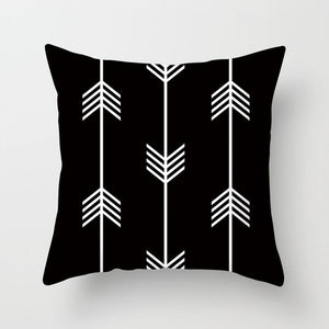 Modern, clean, fun, black and white geometric Throw Pillow Covers