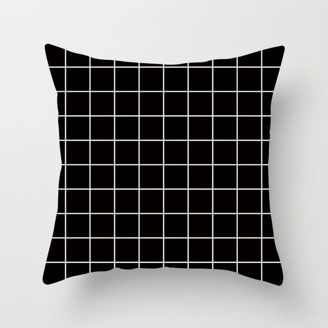 Modern, clean, fun, black and white geometric Throw Pillow Covers