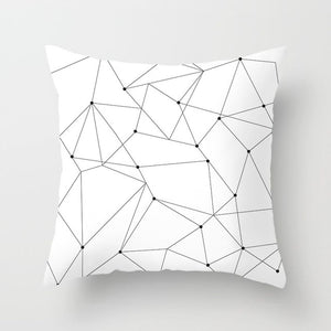 Modern, clean, fun, black and white geometric Throw Pillow Covers