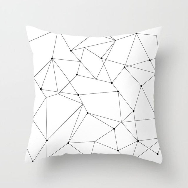 Modern, clean, fun, black and white geometric Throw Pillow Covers